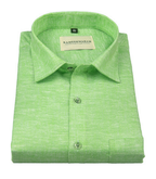 Velmora Luxurious Linen Lime Green For Men Shirt