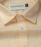Pescora Italian Linen Concrete Yellow Texture For Men Shirt