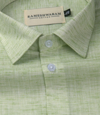 Pescora Italian Linen Green Light For Men Shirt
