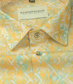 Premium Printed Cotton Mustard Yellow For Men Shirt
