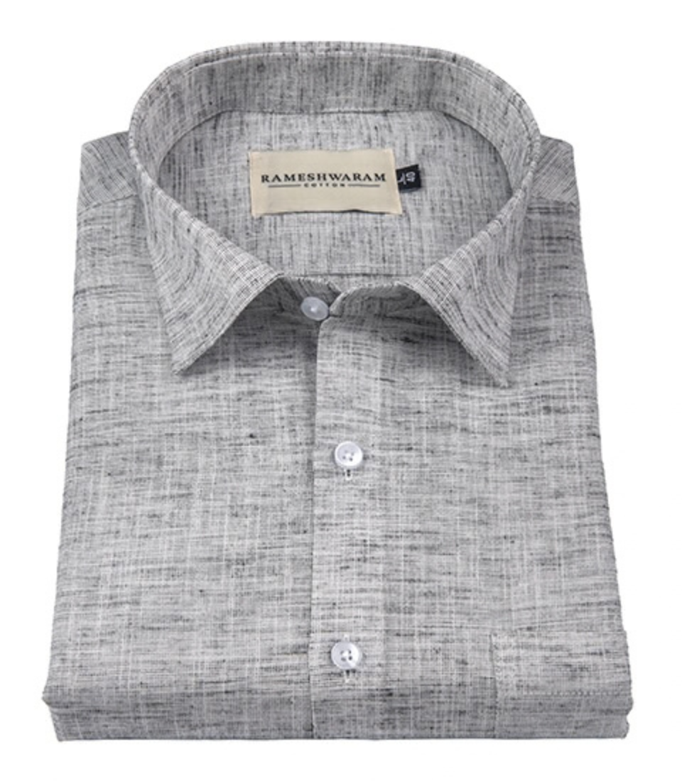 Pescora Italian Linen Ask Grey For Men Shirt