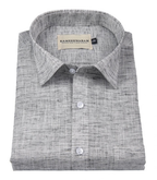 Pescora Italian Linen Ask Grey For Men Shirt