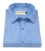 Velmora Luxurious Linen Vibrant Blue Formal For Men Shirt