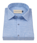 Velmora Luxurious Linen Ice Blue Shirt For Men