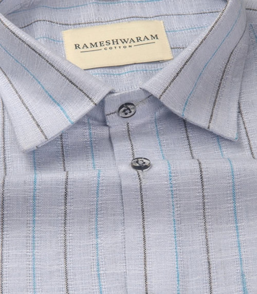 Azure Stripes Pinstripe For Men Shirt