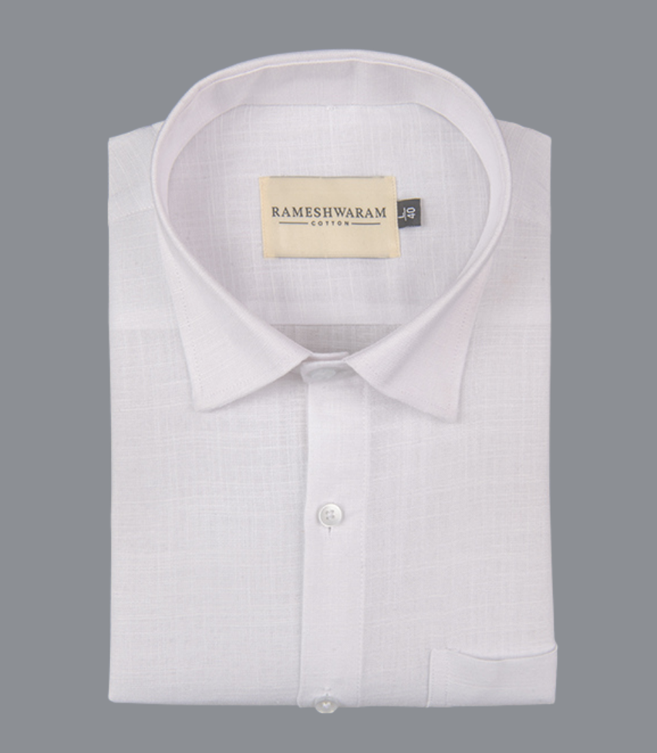 Luxurious Italian Linen White Oxford For Men Shirt