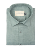 Cotton Linen Blend Moss Green For Men Shirt