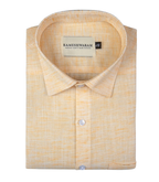 Pescora Italian Linen Concrete Yellow Texture For Men Shirt