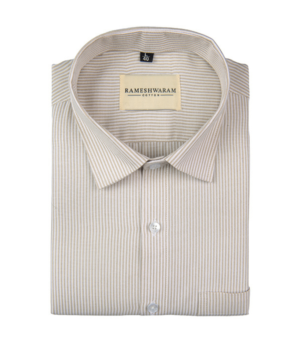 Corporate 100% Luxury Cotton Light Yellow Lining Formal For Men Shirt