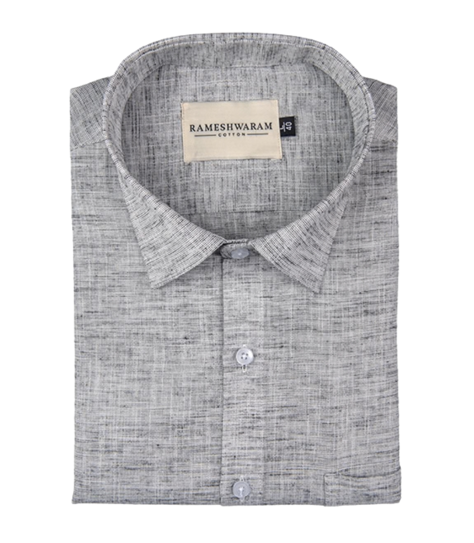 Pescora Italian Linen Ask Grey For Men Shirt