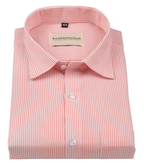 Corporate 100% Luxury Cotton Light Orange Lining Formal For Men Shirt