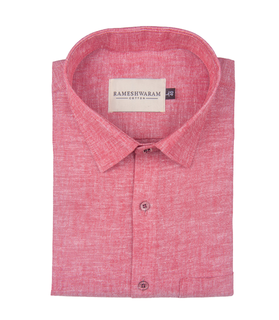 Velmora Luxurious Linen Heather Red For Men Shirt