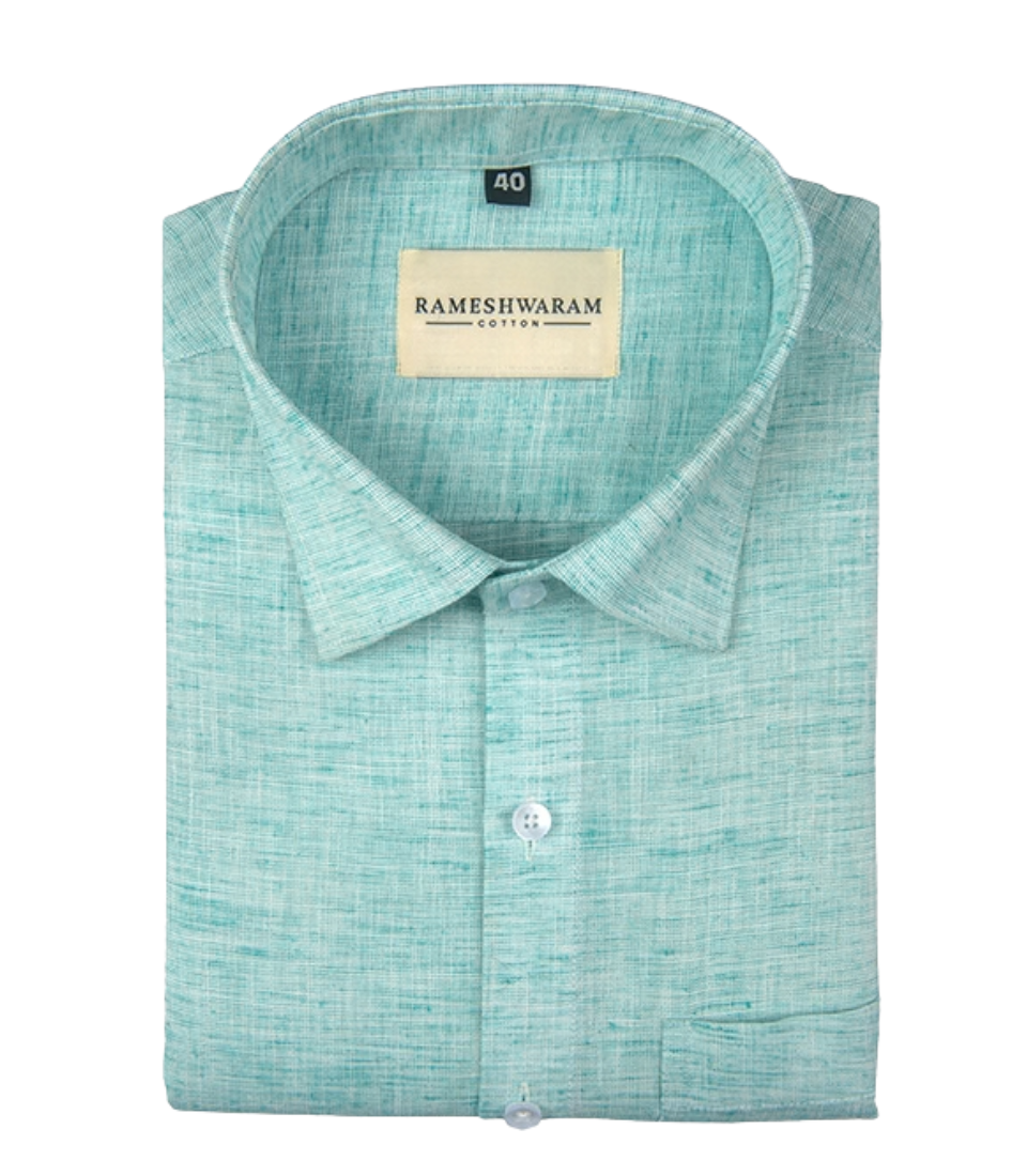 Pescora Italian Linen Seafoam Green For Men Shirt