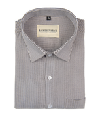 Corporate 100% Luxury Cotton Brown Micro-Stripe Men Shirt
