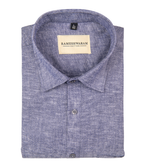 Velmora Luxurious Linen Dark Denim Blue For Men Shirt