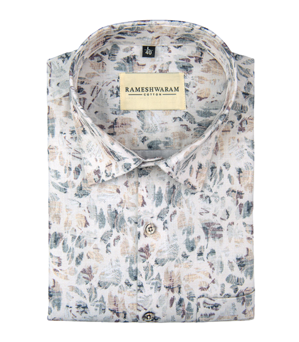 Premium Printed Cotton Rust Brown Soft For Men Shirt