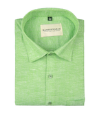 Velmora Luxurious Linen Lime Green For Men Shirt