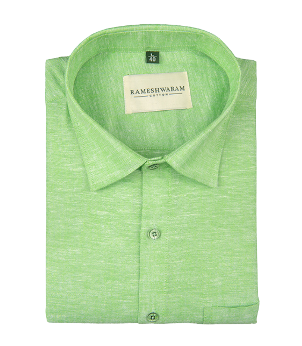 Velmora Luxurious Linen Lime Green For Men Shirt