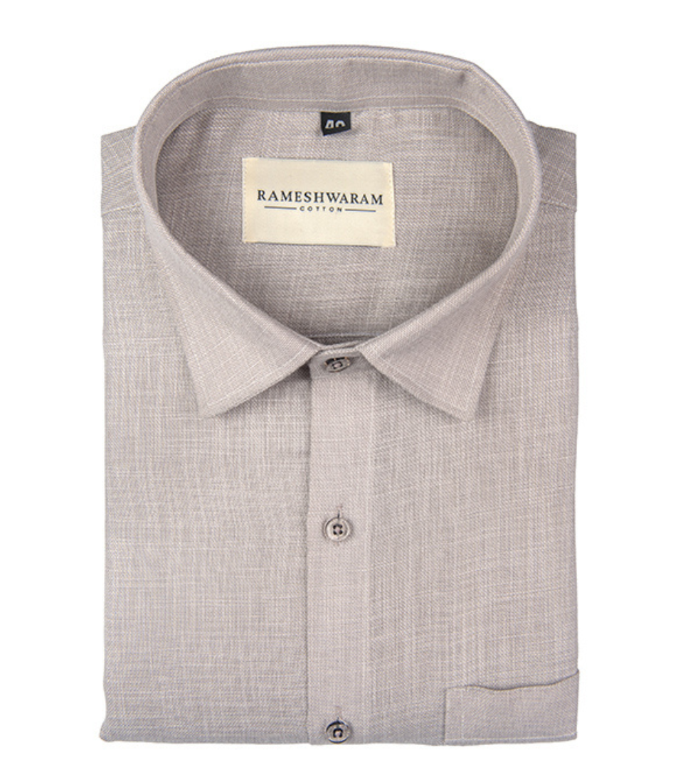 Cotton Linen Blend Beige Light For Men Shirt