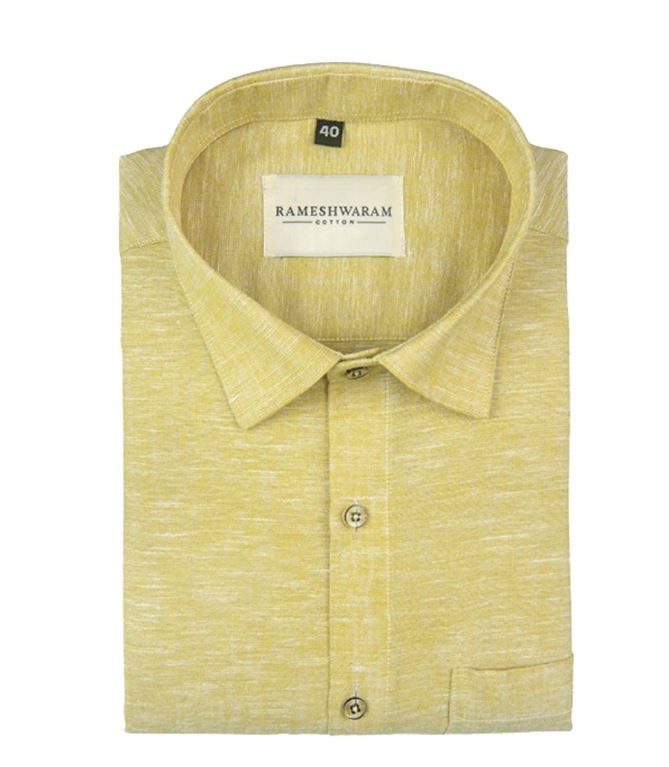 Velmora Luxurious Linen Butter Yellow For Men Shirt