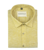 Velmora Luxurious Linen Butter Yellow For Men Shirt