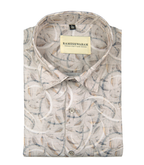 Premium Printed Cotton Oatmeal Multicolour For Men Shirt