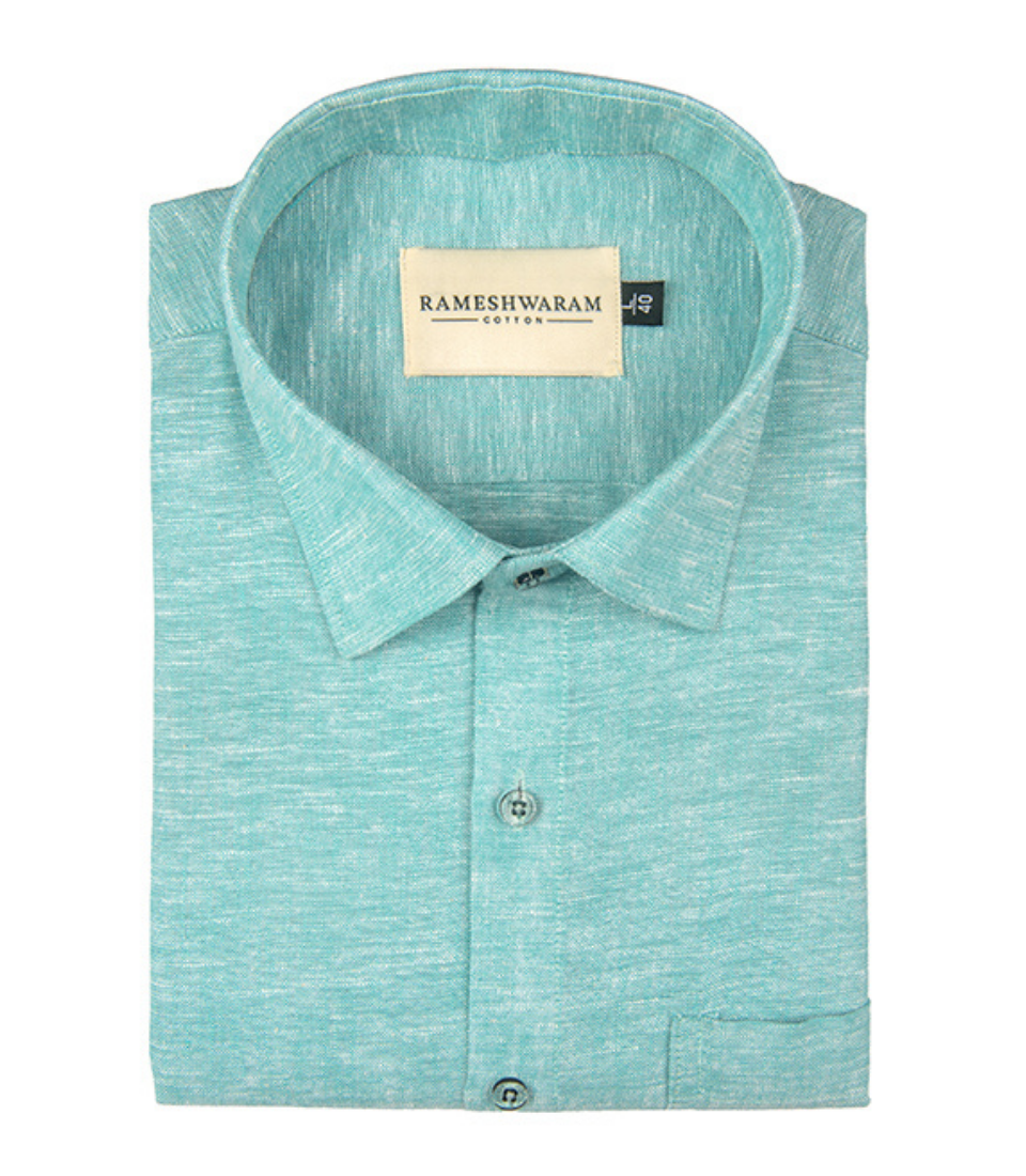 Velmora Luxurious Linen Seafoam Green For Men Shirt