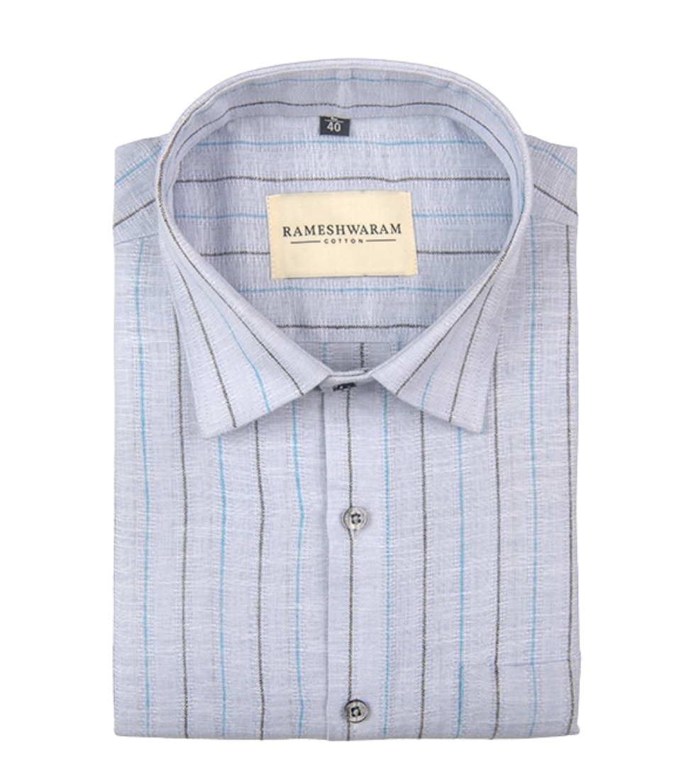 Azure Stripes Pinstripe For Men Shirt