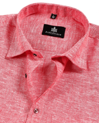 Classic Linen Peach Shirt for Men